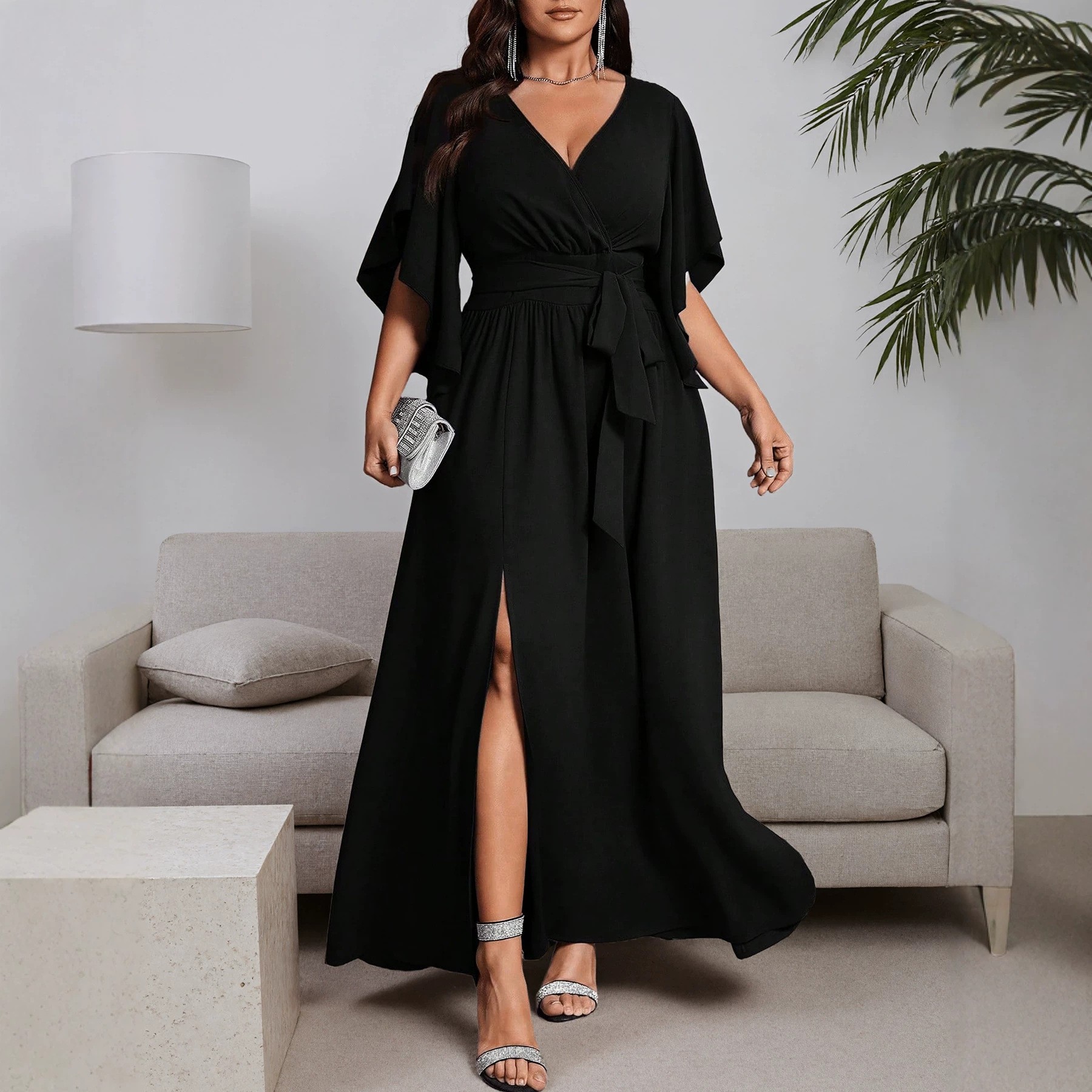 Abito a maniche corte con scol - Women Fashion Necktie recensione e prezzo